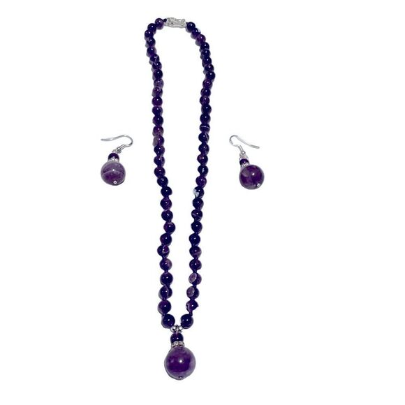 Natural Amethyst Necklace Earring Set NWT Black Friday sale! - Picture 4 of 11